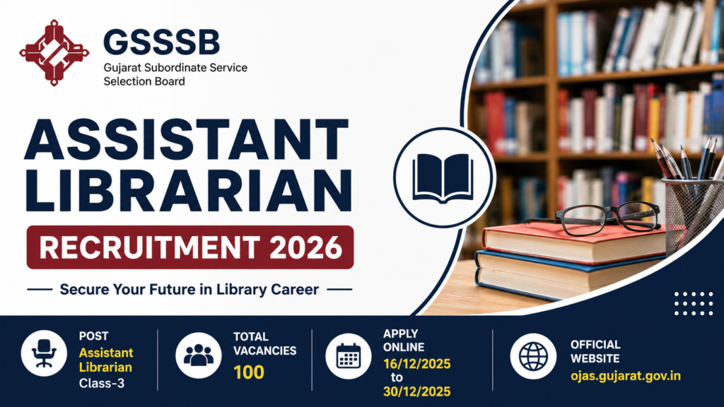 GSSSB Assistant Librarian Recruitment 2026